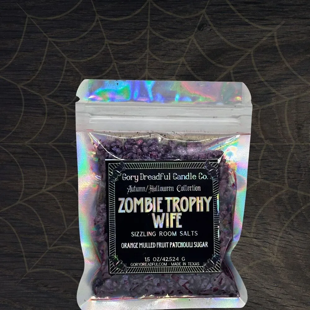 Zombie Trophy Wife Sizzling Room Salt Crystal: Orange Patchouli Sugar- Mini Gory